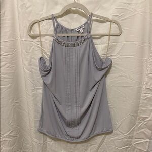 Express Light Purple Halter Top with Beaded Detail